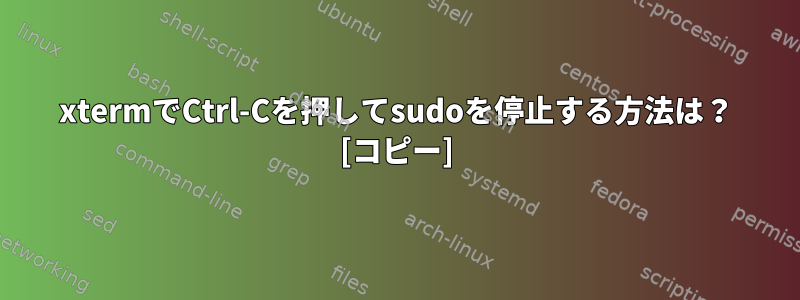 xtermでCtrl-Cを押してsudoを停止する方法は？ [コピー]