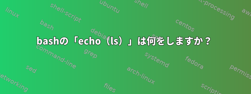 bashの「echo（ls）」は何をしますか？