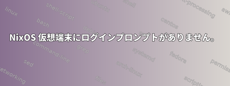 NixOS 仮想端末にログインプロンプトがありません。