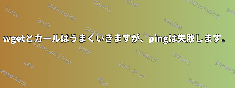 wgetとカールはうまくいきますが、pingは失敗します。