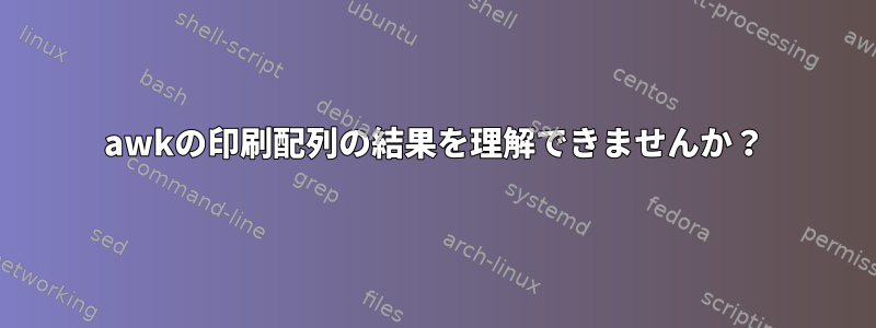 awkの印刷配列の結果を理解できませんか？