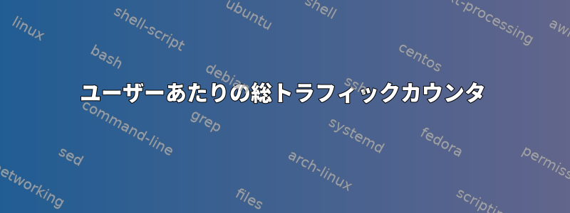 ユーザーあたりの総トラフィックカウンタ