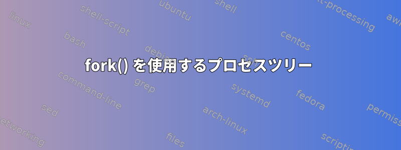 fork() を使用するプロセスツリー