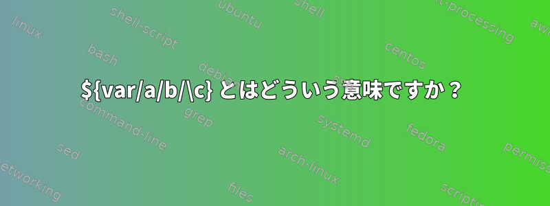 ${var/a/b/\c} とはどういう意味ですか？