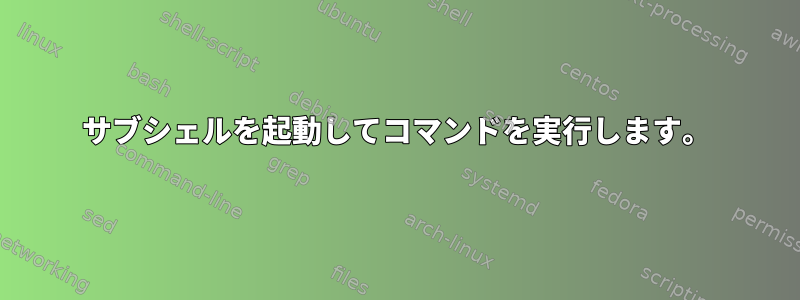 サブシェルを起動してコマンドを実行します。