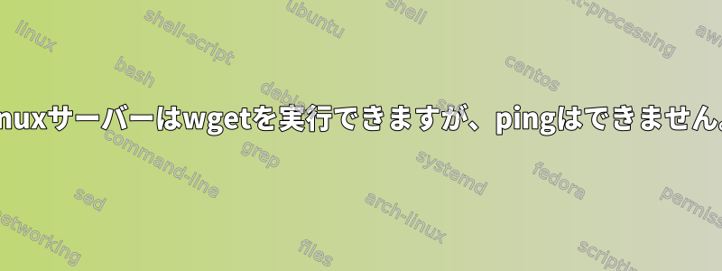 Linuxサーバーはwgetを実行できますが、pingはできません。