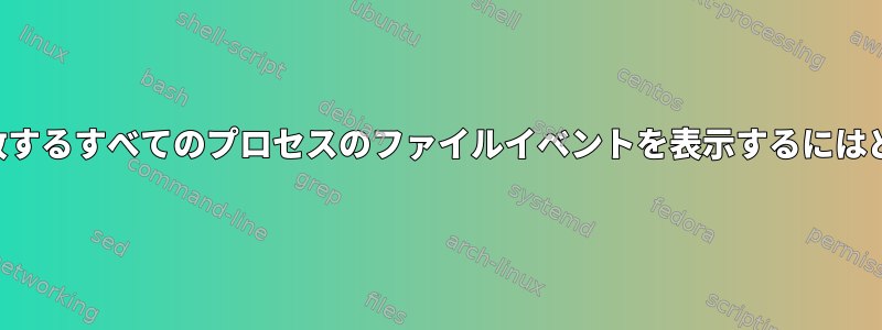 パスのキーワードに一致するすべてのプロセスのファイルイベントを表示するにはどうすればよいですか？