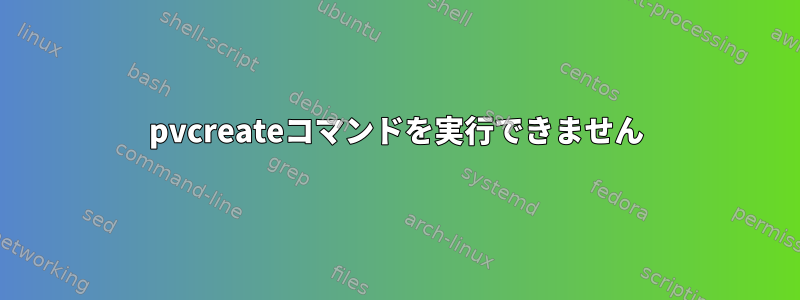 pvcreateコマンドを実行できません