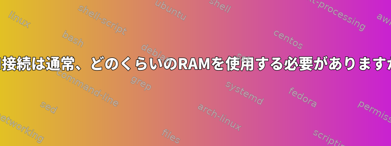 SSH接続は通常、どのくらいのRAMを使用する必要がありますか？