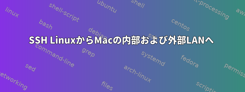 SSH LinuxからMacの内部および外部LANへ