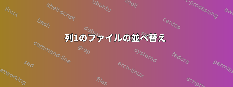 列1のファイルの並べ替え