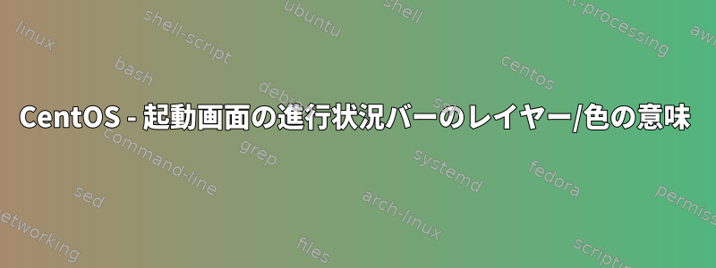 CentOS - 起動画面の進行状況バーのレイヤー/色の意味