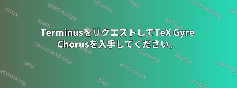 TerminusをリクエストしてTeX Gyre Chorusを入手してください。