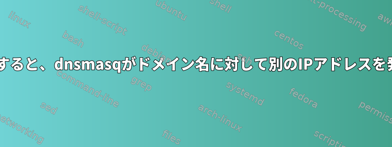 dhcpクライアントが接続すると、dnsmasqがドメイン名に対して別のIPアドレスを発行できるようにします。