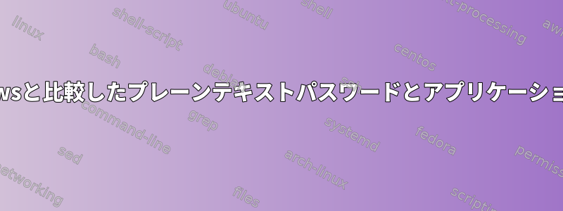 Windowsと比較したプレーンテキストパスワードとアプリケーション認証