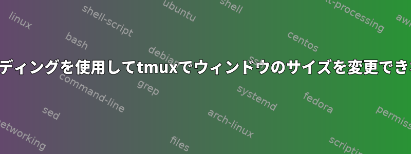 現在持っているバインディングを使用してtmuxでウィンドウのサイズを変更できないのはなぜですか？