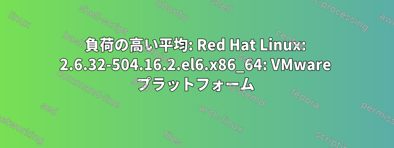 負荷の高い平均: Red Hat Linux: 2.6.32-504.16.2.el6.x86_64: VMware プラットフォーム