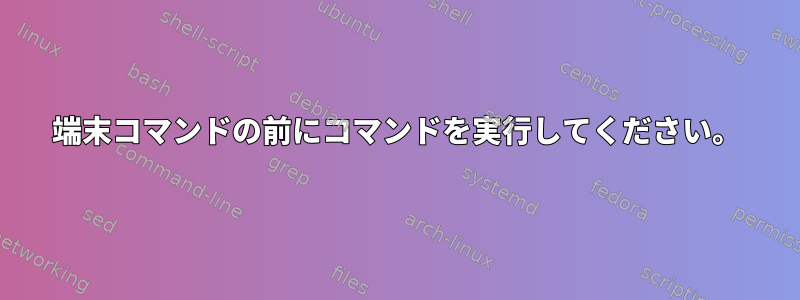 端末コマンドの前にコマンドを実行してください。