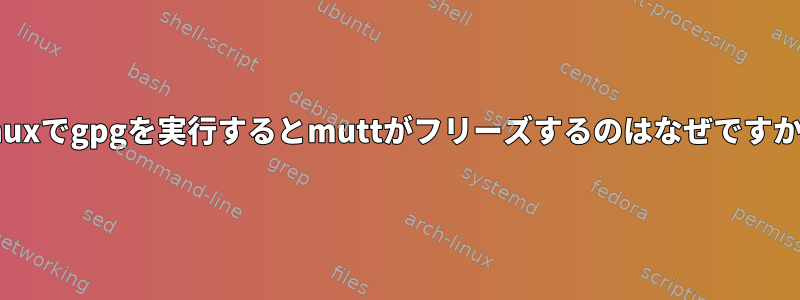 tmuxでgpgを実行するとmuttがフリーズするのはなぜですか？