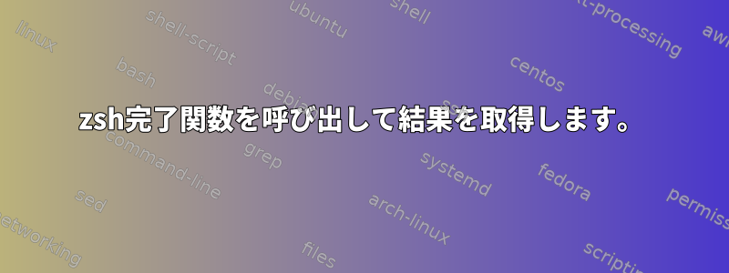 zsh完了関数を呼び出して結果を取得します。