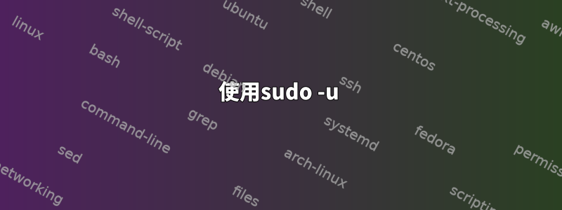 使用sudo -u