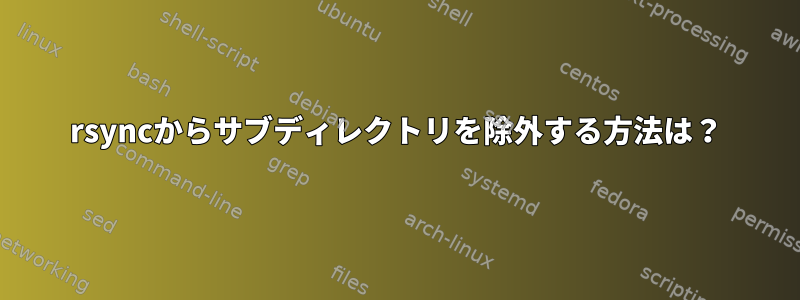 rsyncからサブディレクトリを除外する方法は？