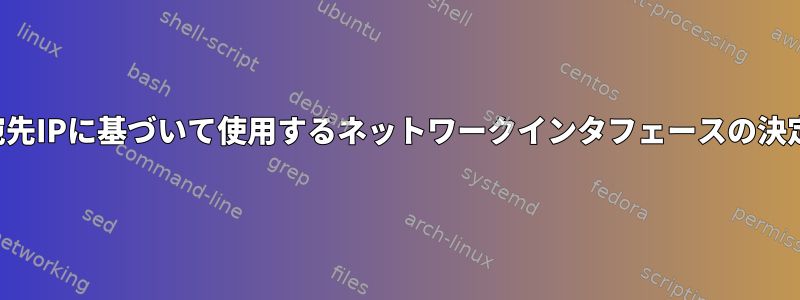 宛先IPに基づいて使用するネットワークインタフェースの決定