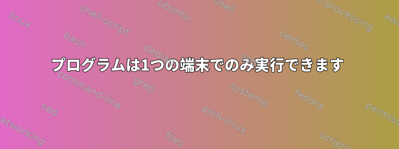 プログラムは1つの端末でのみ実行できます