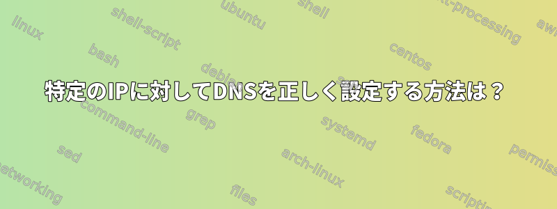 特定のIPに対してDNSを正しく設定する方法は？