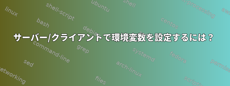 サーバー/クライアントで環境変数を設定するには？