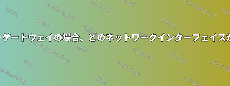 どちらもデフォルトゲートウェイの場合、どのネットワークインターフェイスが使用されますか？