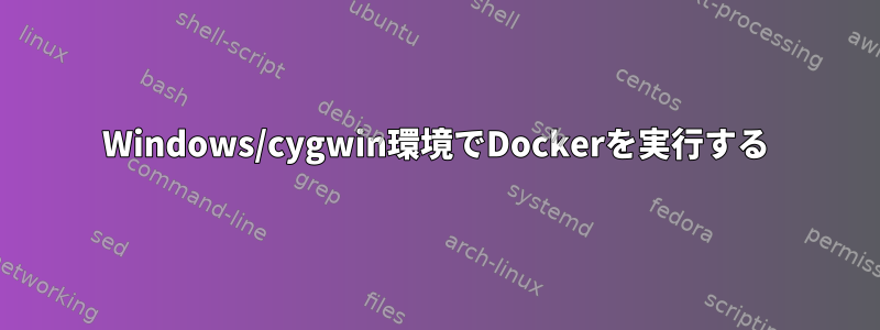 Windows/cygwin環境でDockerを実行する