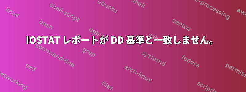 IOSTAT レポートが DD 基準と一致しません。