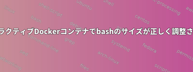 インタラクティブDockerコンテナでbashのサイズが正しく調整されない