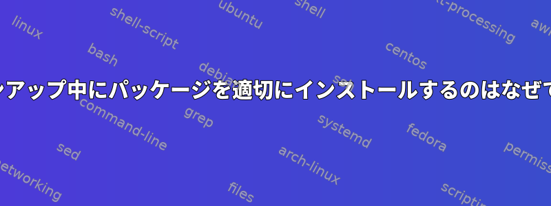 クリーンアップ中にパッケージを適切にインストールするのはなぜですか？