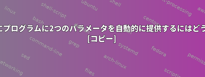 プログラムの起動後にプログラムに2つのパラメータを自動的に提供するにはどうすればよいですか？ [コピー]