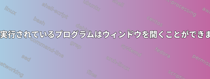 udevで実行されているプログラムはウィンドウを開くことができません。