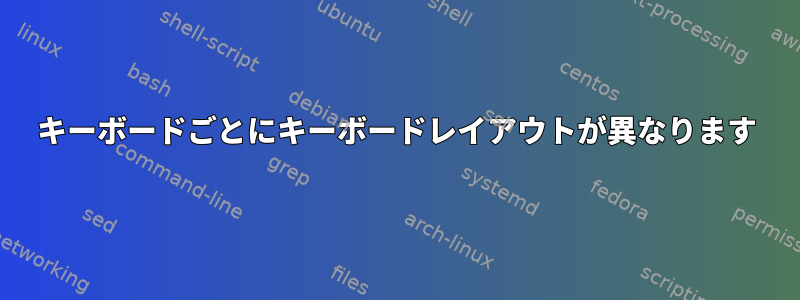 キーボードごとにキーボードレイアウトが異なります