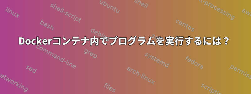 Dockerコンテナ内でプログラムを実行するには？