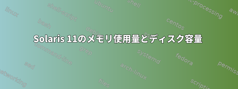 Solaris 11のメモリ使用量とディスク容量