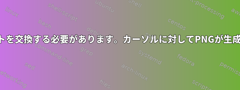 カーソルセットを交換する必要があります。カーソルに対してPNGが生成されました。