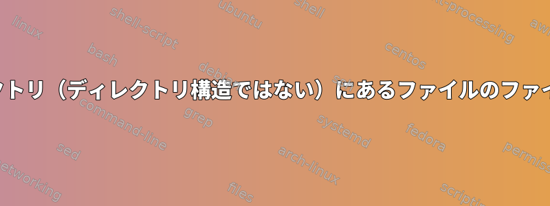 特定の権限を持つサブディレクトリ（ディレクトリ構造ではない）にあるファイルのファイル名のみを一覧表示します。