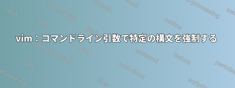 vim：コマンドライン引数で特定の構文を強制する