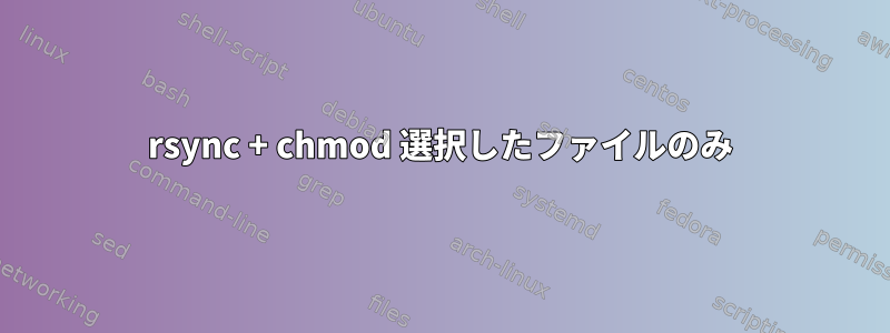 rsync + chmod 選択したファイルのみ