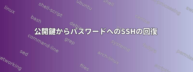 公開鍵からパスワードへのSSHの回復