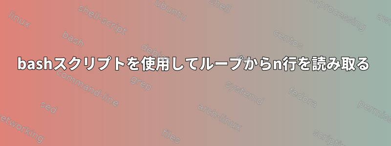 bashスクリプトを使用してループからn行を読み取る