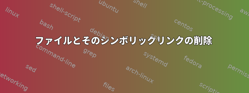 ファイルとそのシンボリックリンクの削除