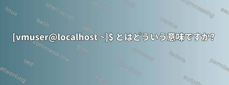 [vmuser@localhost ~]$ とはどういう意味ですか?