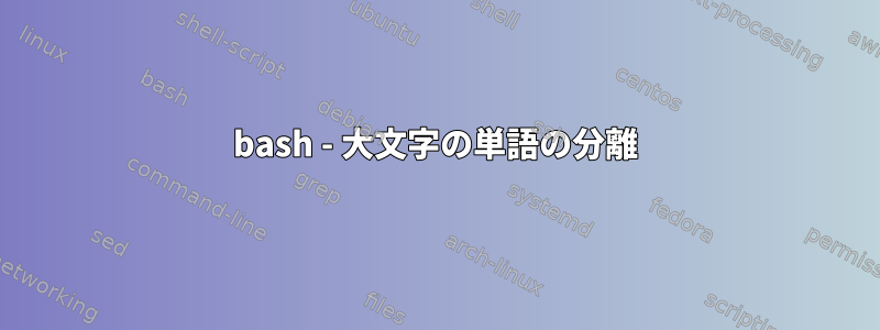 bash - 大文字の単語の分離