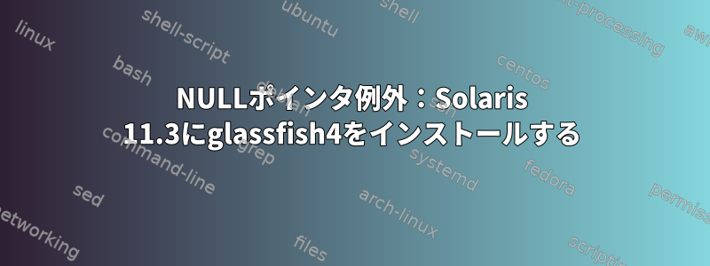 NULLポインタ例外：Solaris 11.3にglassfish4をインストールする